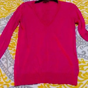 V-necked pullover sweater